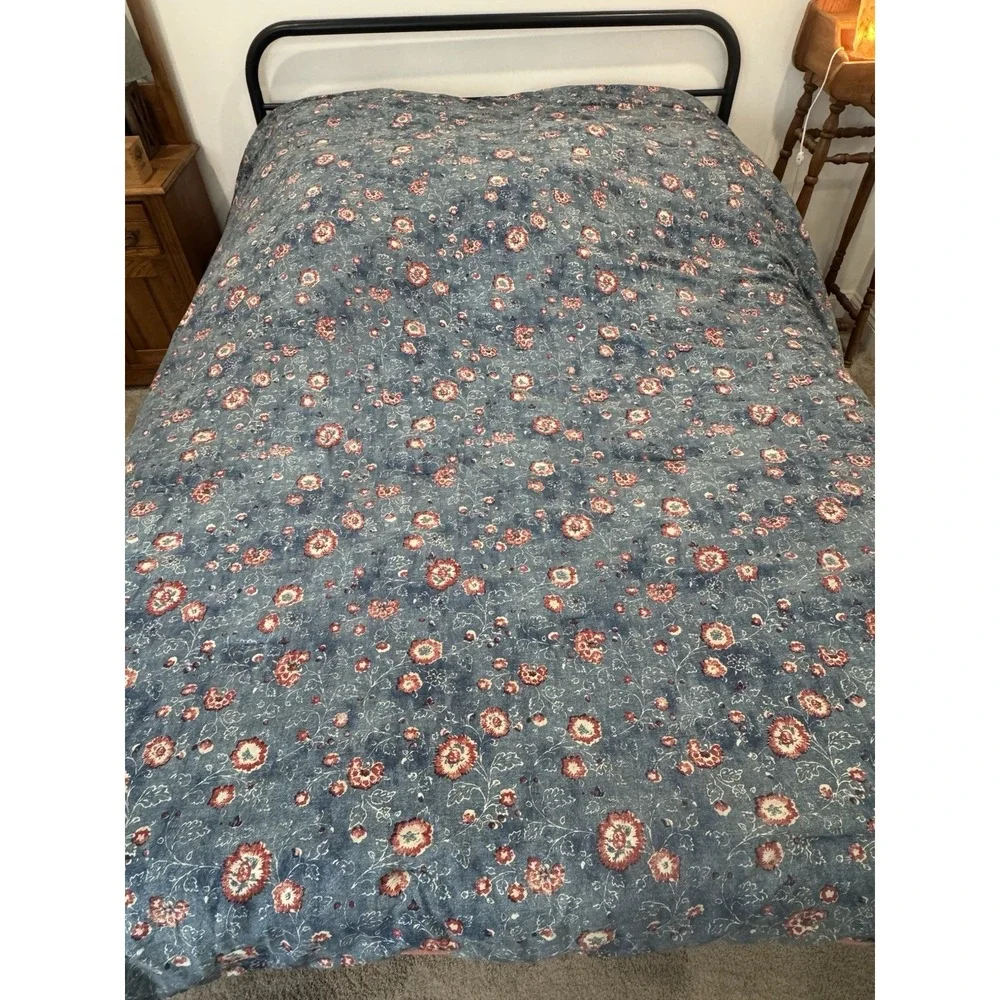 Ralph Lauren Indigo Traveler King Cotton Comforter Floral Cottagecore